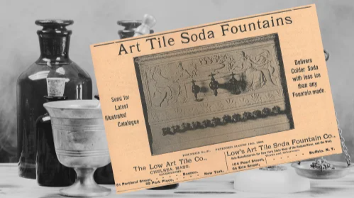 Art Tile Soda Fountain Vintage Ad