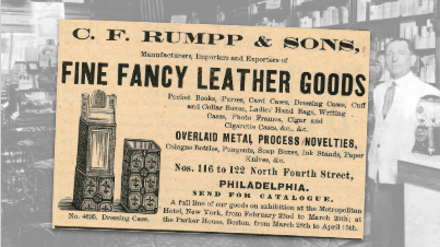 C.F. Rumpp & Sons Fine Fancy Leather Goods Vintage Ad