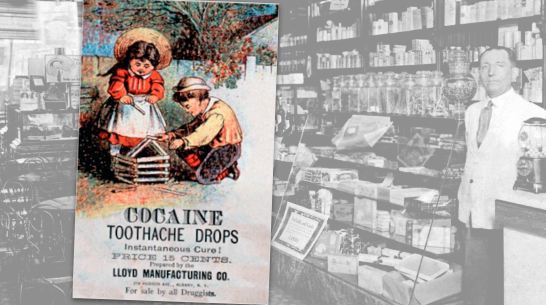 Cocaine toothache drops vintage trading card