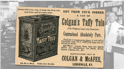 Colgan & McAfee Taffy Tolu Vintage Ad