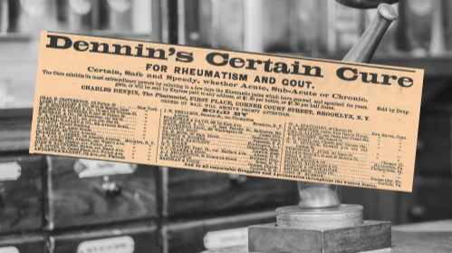 Dennin's Certain Cure Vintage Ad