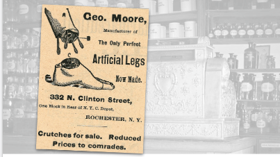 Geo. Moore Artificial Legs Vintage Pharmacy Ad