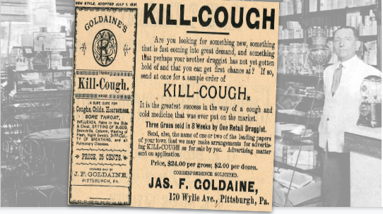 Goldaine's Kill-Cough Vintage Ad