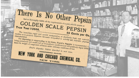 Golden Scale Pepsin Vintage Ad