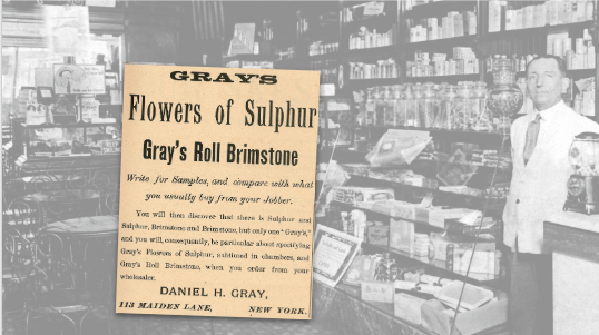 Gray's Flowers of Sulphur Vintage Ad