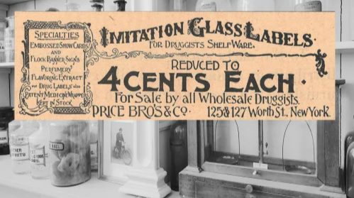 Imitation Glass Labels Vintage Ad