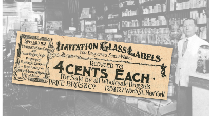 Imitation Glass Labels Vintage Ad