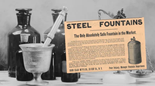 Iron Clad Steel Fountains Vintage Ad