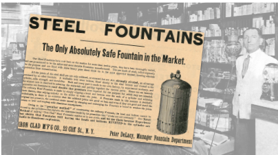 Iron Clad Steel Fountains Vintage Ad