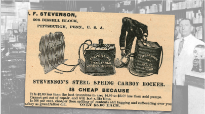 J.F. Stevenson Steel Spring Carboy Rocker Vintage Ad
