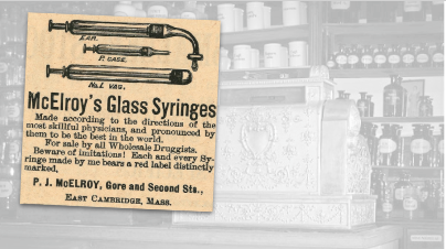 McElroy Glass Syringe Vintage Ad