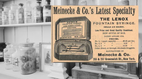 Meinecke & Co The Lenox Fountain Syringe Vintage Ad