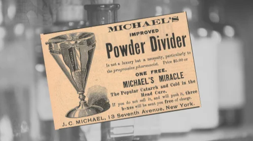 Michaels Powder Divider Vintage Ad