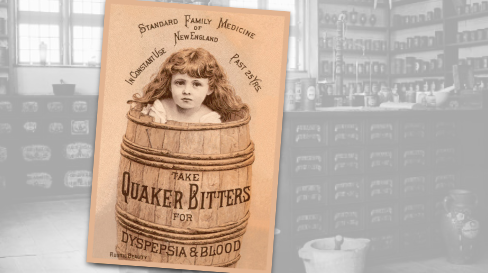 Quaker Bitters Vintage Pharmacy Ad
