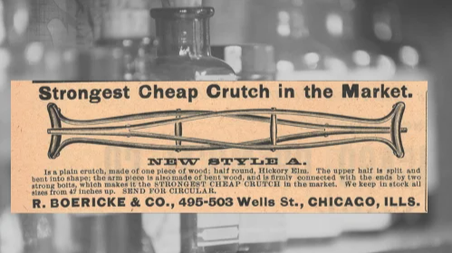 R. Boericke & Co., Crutch Vintage Ad