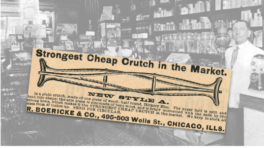 R. Boericke & Co., Crutch Vintage Ad