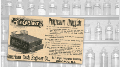 The Cashier Vintage Pharmacy Ad