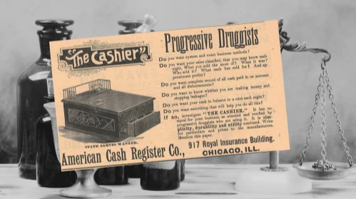 The Cashier Vintage Pharmacy Ad