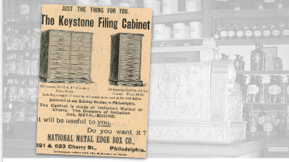 The Keystone Filing Cabinet Vintage Ad