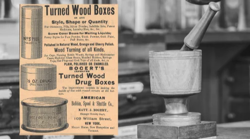 Turned Wood Boxes Vintage Ad