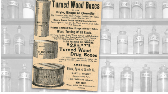 Turned Wood Boxes Vintage Ad