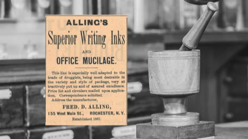 Vintage Alling's Superior Writing Inks Ad